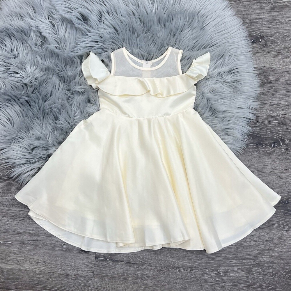 Emma Riley Girls Satin Cream Formal Dress Size 6
